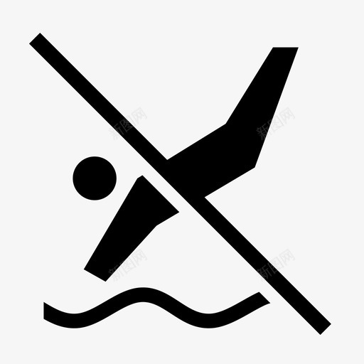 禁止潜水颤抖悸动图标svg_新图网 https://ixintu.com 互联网 公共标志 割裂 徽章 悸动 水 禁令 禁止 禁止潜水 跳跃 颤抖