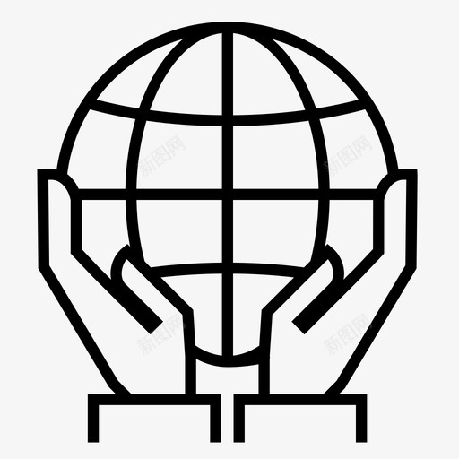 世界地球生态图标svg_新图网 https://ixintu.com 世界 举起手 地球 手 物流 生态