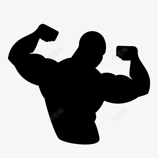 健美运动员强壮力量图标svg_新图网 https://ixintu.com 举重 健康 健美运动员 健身 力量 力量象征 大 强壮 柔韧性 男子 肌肉 重量