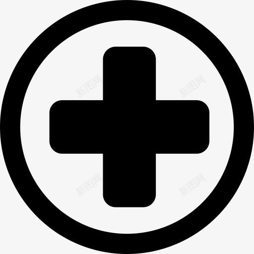 医院医疗信号圆圈中的十字医学图标svg_新图网 https://ixintu.com 医学图标 医院医疗信号圆圈中的十字
