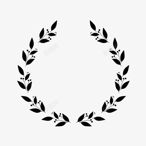 月桂花环修剪潮汐图标svg_新图网 https://ixintu.com 互联网 修剪 奖励 月桂叶 月桂花环 树叶花环 溪流 潮汐 脉搏
