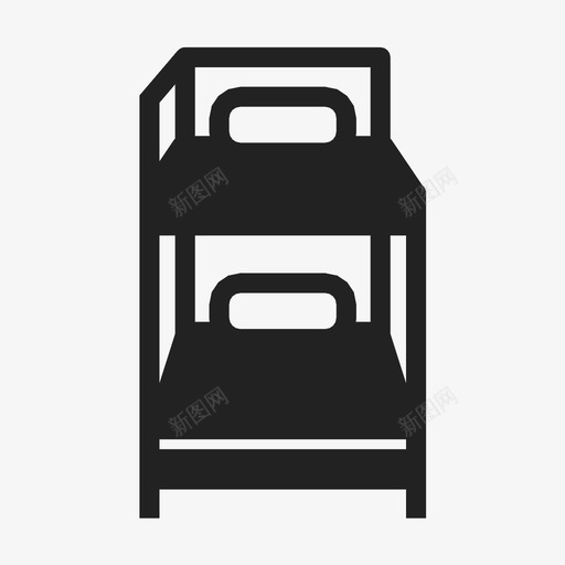 双层床双人床睡眠图标svg_新图网 https://ixintu.com 双人床 双层床 家具 睡眠 酒店 露营
