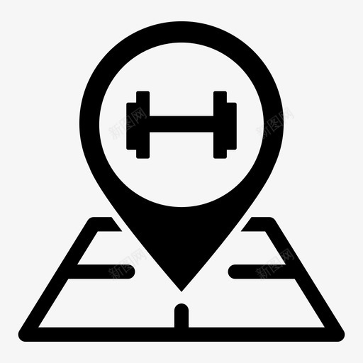 健身房地图图钉位置标记定位销图标svg_新图网 https://ixintu.com 位置指针 位置标记 健身房地图图钉 地图位置指针标志符号 地图图钉 地图定位器 定位销