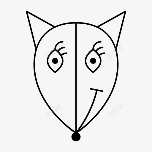 狐狸动物狐狸头图标svg_新图网 https://ixintu.com 动物 狐狸 狐狸头 狡猾 轮廓光