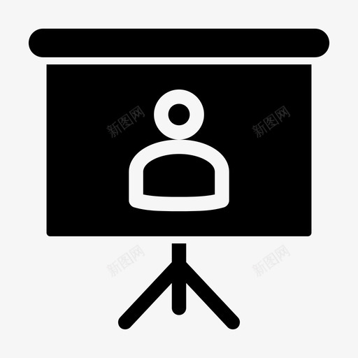 板卡用户大屏幕显示屏投影图标svg_新图网 https://ixintu.com 大屏幕 屏幕投影仪 显示屏投影 板卡用户 立式屏幕 视频投影