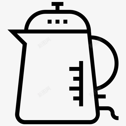 电水壶电热水壶电烹饪图标svg_新图网 https://ixintu.com 加热水壶 厨房用具 插电壶 无绳水壶 热水器 电器 电子和设备线路图标 电水壶 电热水壶 电热盘 电烹饪 茶壶