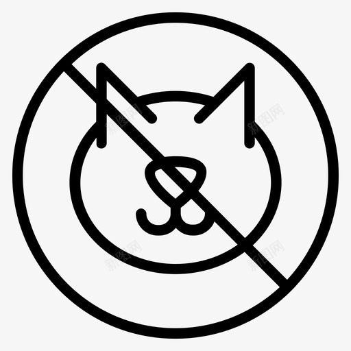 没有猫动物禁令图标svg_新图网 https://ixintu.com 动物 头 没有猫 禁令 美味的猫