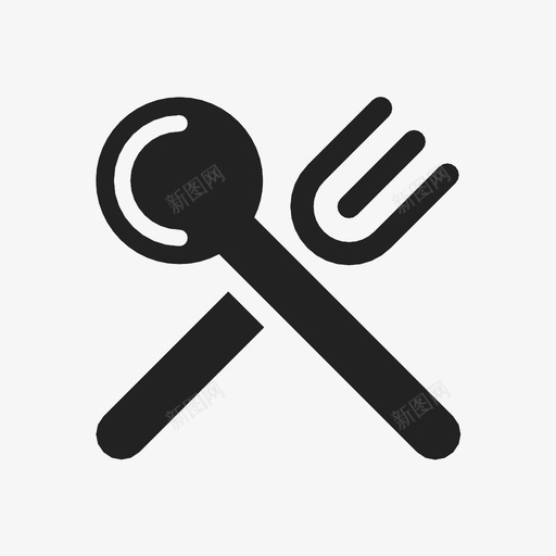 勺吃叉图标svg_新图网 https://ixintu.com 勺 叉 吃 尝