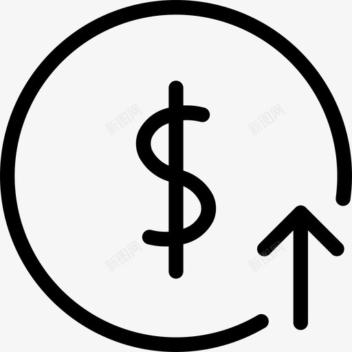 美元高金融增长图标svg_新图网 https://ixintu.com 上升 增长 手工艺金融和货币 指数 箭头涨价 美元高 金融