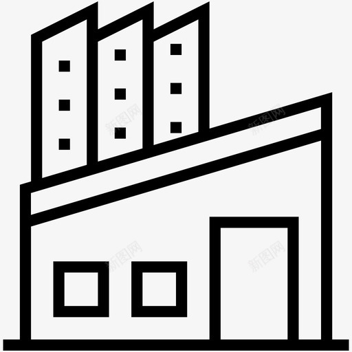 工业工厂发电厂图标svg_新图网 https://ixintu.com 发电厂 工业 工厂 房地产线图标 生产单位