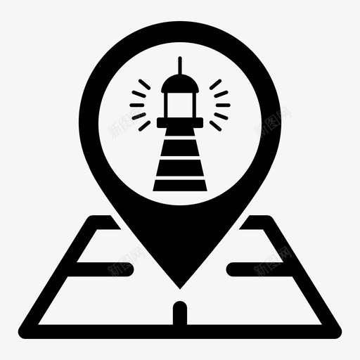 灯塔地图图钉位置标记定位销图标svg_新图网 https://ixintu.com 位置指针 位置标记 地图位置指针glyphs 地图图钉 地图定位器 定位销 灯塔地图图钉