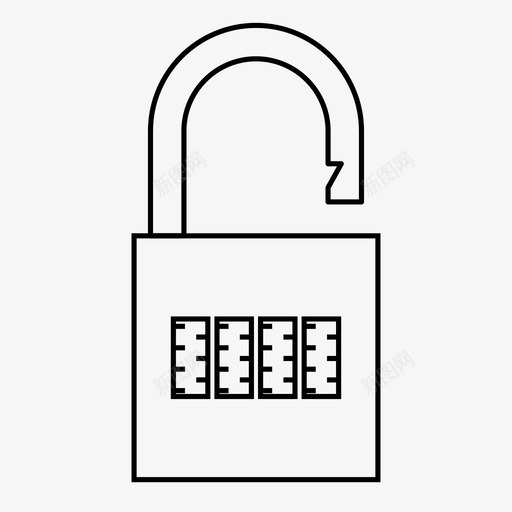 组合锁打开密码安全图标svg_新图网 https://ixintu.com 安全 密码 组合锁打开 解锁 锁定细线