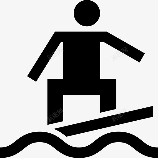 冲浪海洋运动图标svg_新图网 https://ixintu.com 人类象形文字 冲浪 水 海洋 运动
