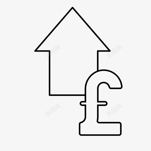 英镑货币薪水图标svg_新图网 https://ixintu.com 上涨 股票市场 英镑 薪水 货币