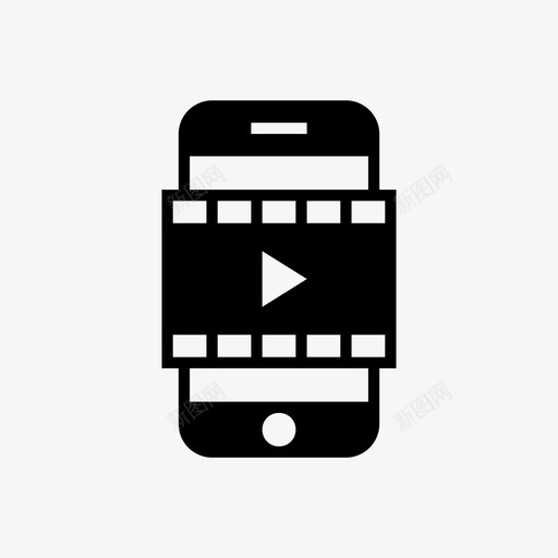 视频播放器应用程序多媒体资料图标svg_新图网 https://ixintu.com 多媒体资料 应用程序 移动 移动功能已填充 视频播放器