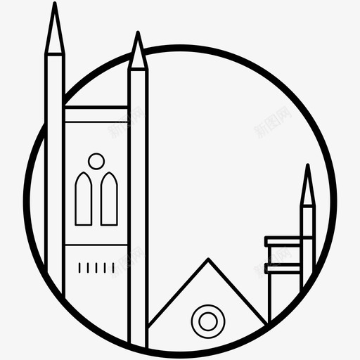沃伦顿第一卫理公会亚特兰大亚特兰大教堂图标svg_新图网 https://ixintu.com 世界顶级城市线图标 亚特兰大 亚特兰大教堂 沃伦顿第一卫理公会 美国 联合卫理公会