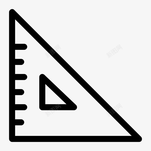 方格数学尺子图标svg_新图网 https://ixintu.com 三角形 尺子 教育媒介 数学 方格
