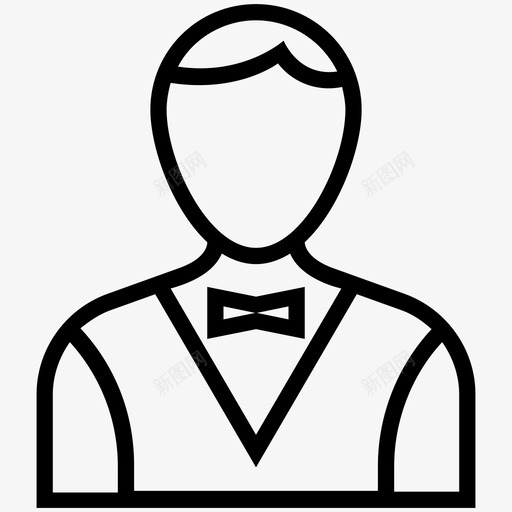 管家服务员男服务员图标svg_新图网 https://ixintu.com 服务员 男服务员 管家 职业线图标