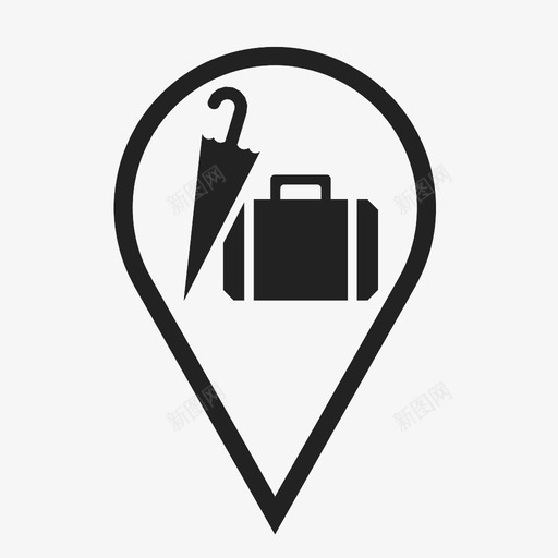 行李机场手提箱图标svg_新图网 https://ixintu.com 交通工具 手提箱 旅行 机场 游客 行李