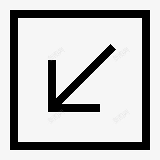 左下方向导航图标svg_新图网 https://ixintu.com 导航 左下 指针 方向 箭头