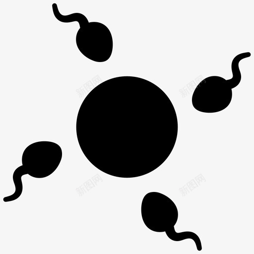 精子卵子受精图标svg_新图网 https://ixintu.com 医疗保健 卵子 受精 生殖 精子