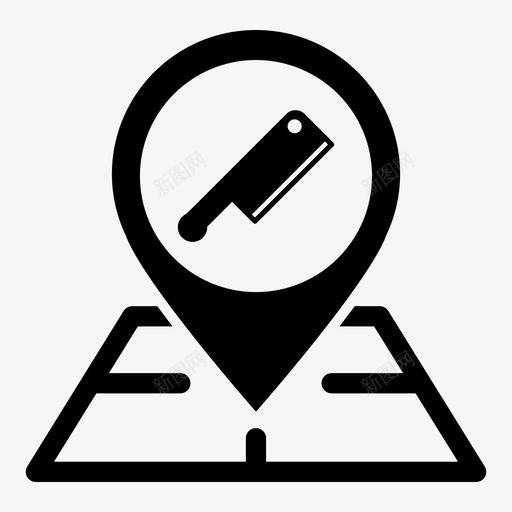 屠夫地图图钉位置标记定位销图标svg_新图网 https://ixintu.com 位置指针 位置标记 地图位置指针标志符号 地图定位器 地图销 定位销 屠夫地图图钉