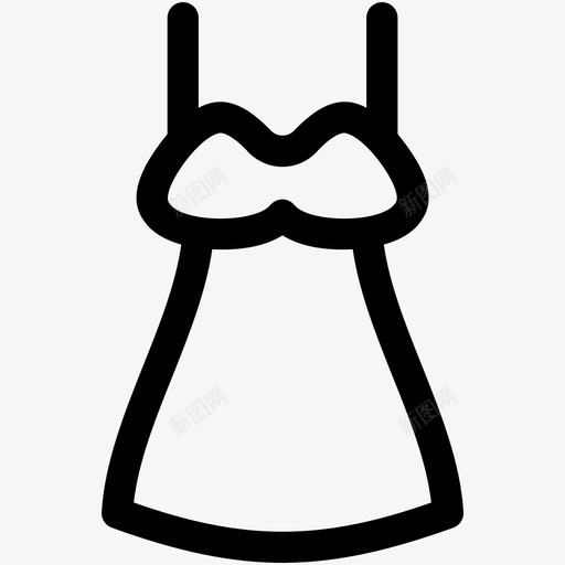 吊带裙时尚派对礼服图标svg_新图网 https://ixintu.com 吊带裙 女装 时尚 时尚和服装可爱的图标 派对礼服