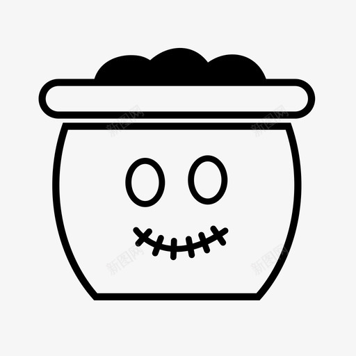 万圣节花盆怪兽表情符号植物图标svg_新图网 https://ixintu.com 万圣节花盆怪兽 植物 植物怪兽 表情符号