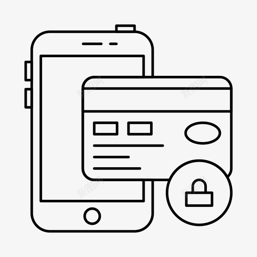移动支付应用卡图标svg_新图网 https://ixintu.com 信用 卡 安全 应用 移动支付 锁