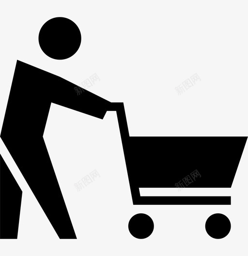 男人购物推推车图标svg_新图网 https://ixintu.com 人类象形文字 推 推车 男人购物