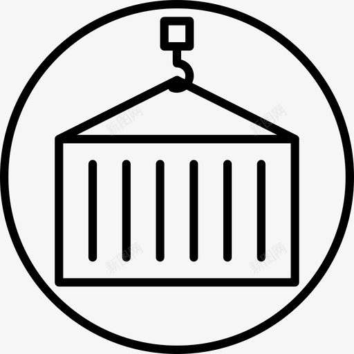 集装箱交货出口图标svg_新图网 https://ixintu.com 交货 出口 物流配送环线 起重机 运输 集装箱