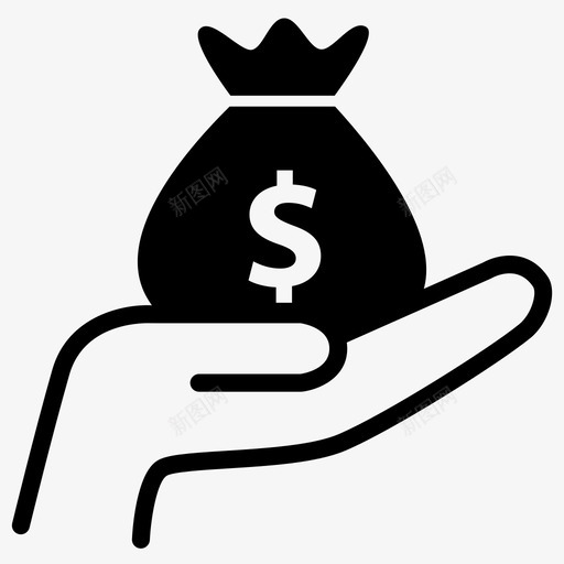 金钱之手潮流智能手机图标svg_新图网 https://ixintu.com 互联网 商业 无线 智能手机 最新技术 潮流 经济 美元 金钱之手 钱袋