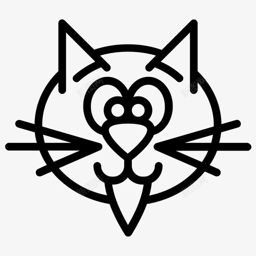 喝猫脸头图标svg_新图网 https://ixintu.com 出 喝猫 头 好吃的猫 脸 舌头