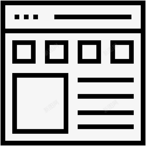 web模板seaweb图标svg_新图网 https://ixintu.com sea web模板 web设计 windows选项卡 现代业务线图标 网站 网页