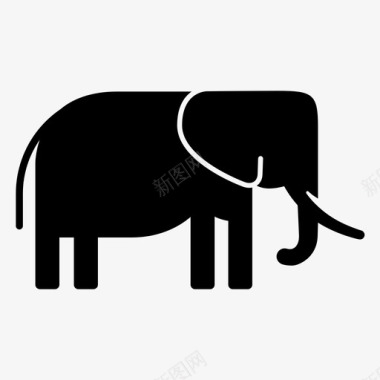 非洲象厚皮动物大草原图标图标