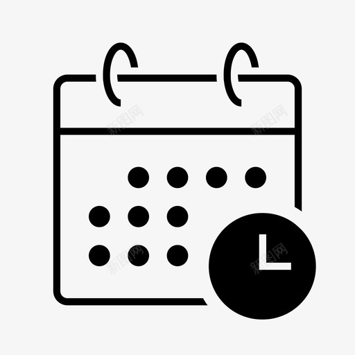 日历等待时钟事件日程表图标svg_新图网 https://ixintu.com 事件日程表 任务规划器 日历2 日历等待 时钟 标记日历 计时器