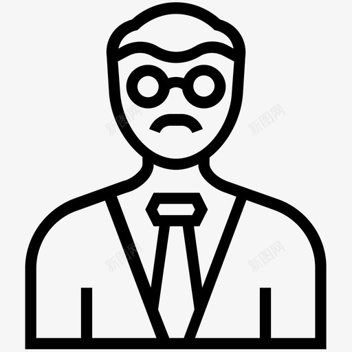 商务人士会计头像图标svg_新图网 https://ixintu.com 会计 商人 商务人士 头像 职业线图标 高管