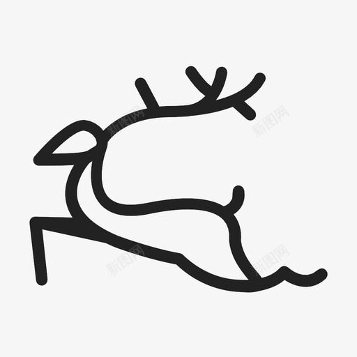 驯鹿圣诞节飞鹿图标svg_新图网 https://ixintu.com 圣诞节 飞鹿 驯鹿