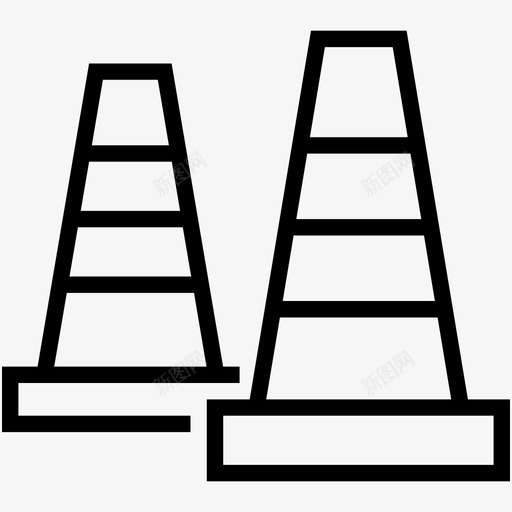 交通锥锥销施工锥图标svg_新图网 https://ixintu.com 交通锥 交通锥销 工具和施工轮廓图标 施工锥 道路锥 锥销