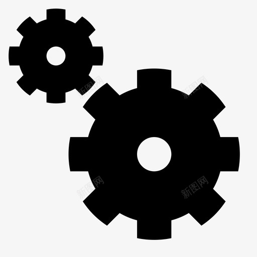 多个齿轮多个两个图标svg_新图网 https://ixintu.com 两个 多个 多个齿轮 工作 通用字形