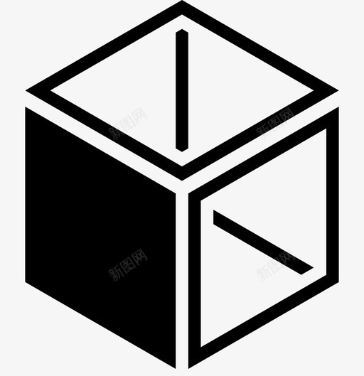 三维框尺寸打开图标svg_新图网 https://ixintu.com 三维框 尺寸 打开 软件工具图示符