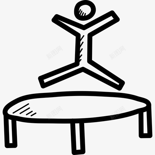 蹦床杂技体操图标svg_新图网 https://ixintu.com 体操 奥运会 奥运会涂鸦 杂技 跳跃 蹦床