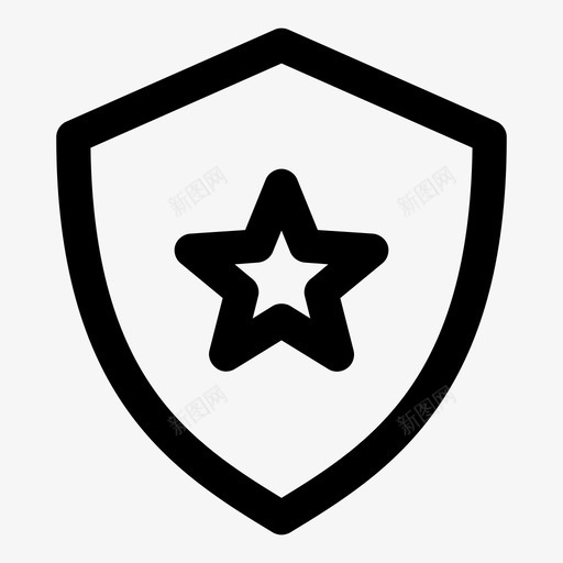 最爱的盾防病毒安全徽章图标svg_新图网 https://ixintu.com 安全徽章 安全标志 星星 最爱的盾 警告 防病毒
