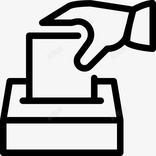 投票箱手势手图标svg_新图网 https://ixintu.com 奖励徽章线图标 手 手势 投票 投票箱 拇指 权利