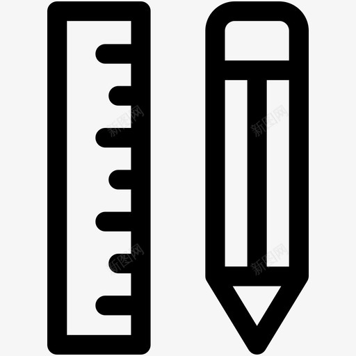 草图工具学校刻度图标svg_新图网 https://ixintu.com 使用 几何 刻度 学校 尺子 测量 物体 网页和用户界面可爱的图标 草图工具 铅笔
