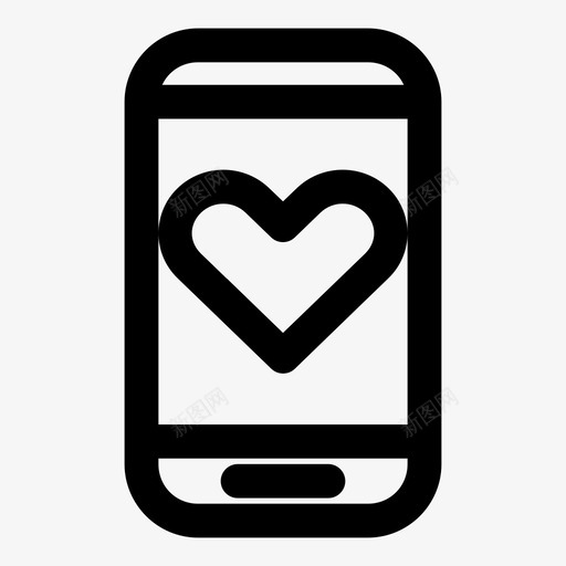 最爱的智能手机手机设备图标svg_新图网 https://ixintu.com 心脏 手机 最爱的智能手机 设备 通知