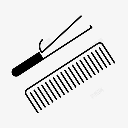发型师梳子卷发图标svg_新图网 https://ixintu.com 卷发 发型师 我的婚礼 梳子 沙龙