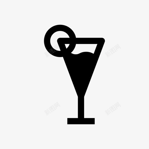鸡尾酒酒精饮料图标svg_新图网 https://ixintu.com 玻璃杯 酒精 食物和厨房填充图标集 饮料 鸡尾酒