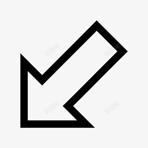 左下导向指针图标svg_新图网 https://ixintu.com 导向 左下 指针 标志