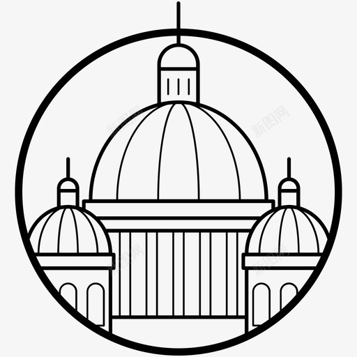 皇家展览大厦澳大利亚墨尔本图标svg_新图网 https://ixintu.com 世界顶级城市线图标 墨尔本 澳大利亚 皇家展览大厦